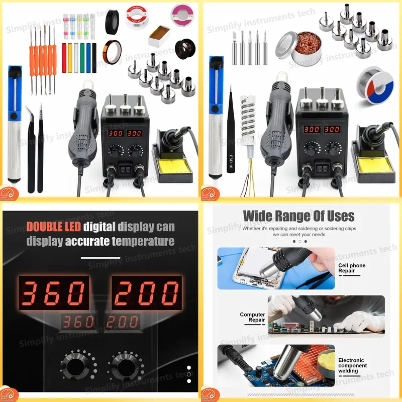 2 In 1 Soldering Rework Station 750W - محطة لحام 8586D 2 في 1