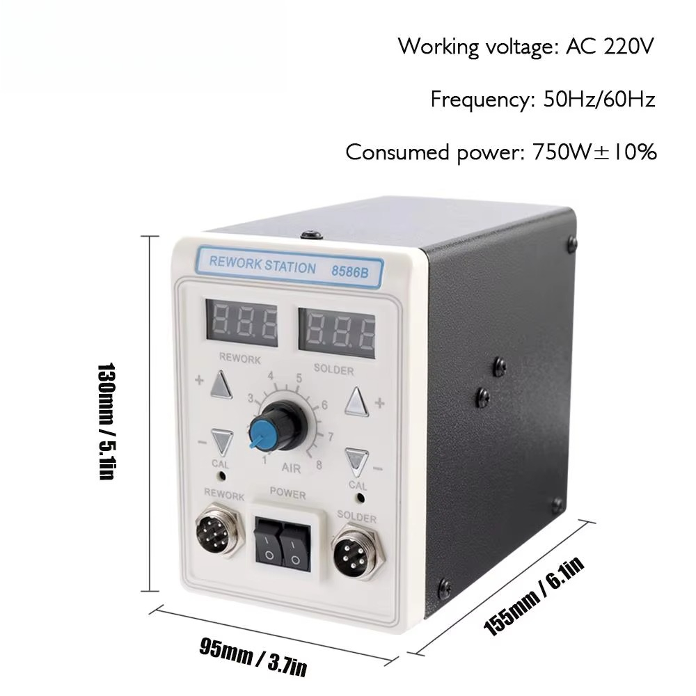 2 In 1 Soldering Rework Station 750W - محطة لحام رقمية APD-8586B بقوة 750