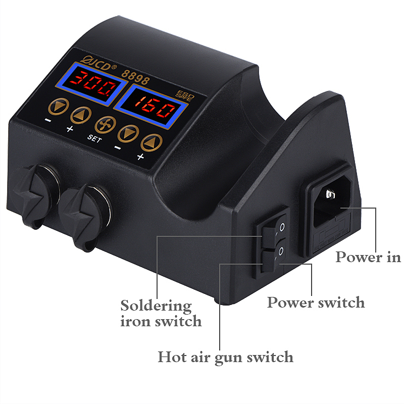 2 In 1 Soldering Rework Station 750W - جهاز لحام رقمي JCD 8898‑16 بقوة