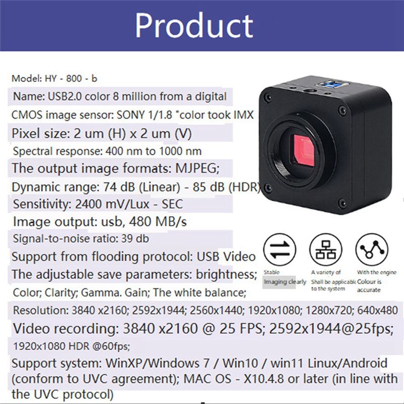 【A17Z】طقم كاميرا للميكروسكوب،  - مراجعة 4K Microscope Camera Sony Sensor وسعره