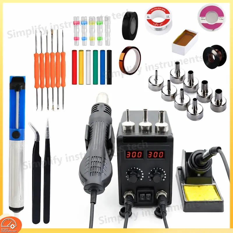 محطة لحام 8586D 2 في 1 بقوة 75 - مراجعة 2 In 1 Soldering Rework Station 750W وسعره