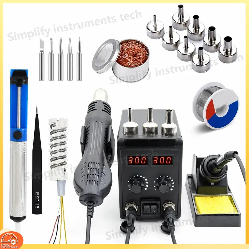 محطة لحام 8586D 2 في 1 بقوة 75 - مراجعة 2 In 1 Soldering Rework Station 750W وسعره