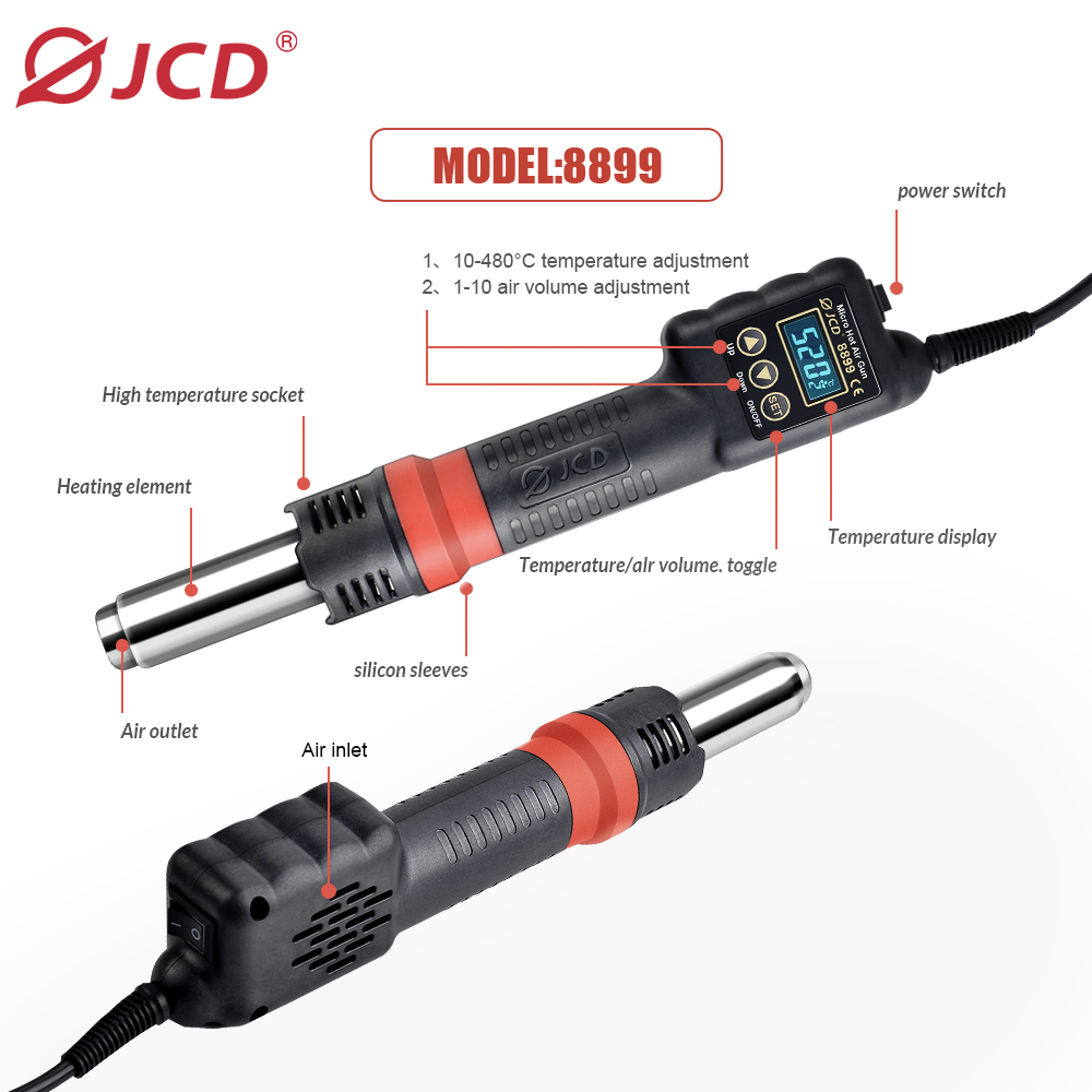 JCD 8899 2 في 1 محطة لحام 750  - مراجعة 2 In 1 Soldering Rework Station 750W وسعره