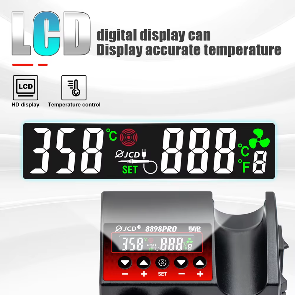 JCD ترقية جديدة 2 في 1 محطة لح - مراجعة 2 In 1 Soldering Rework Station 750W وسعره
