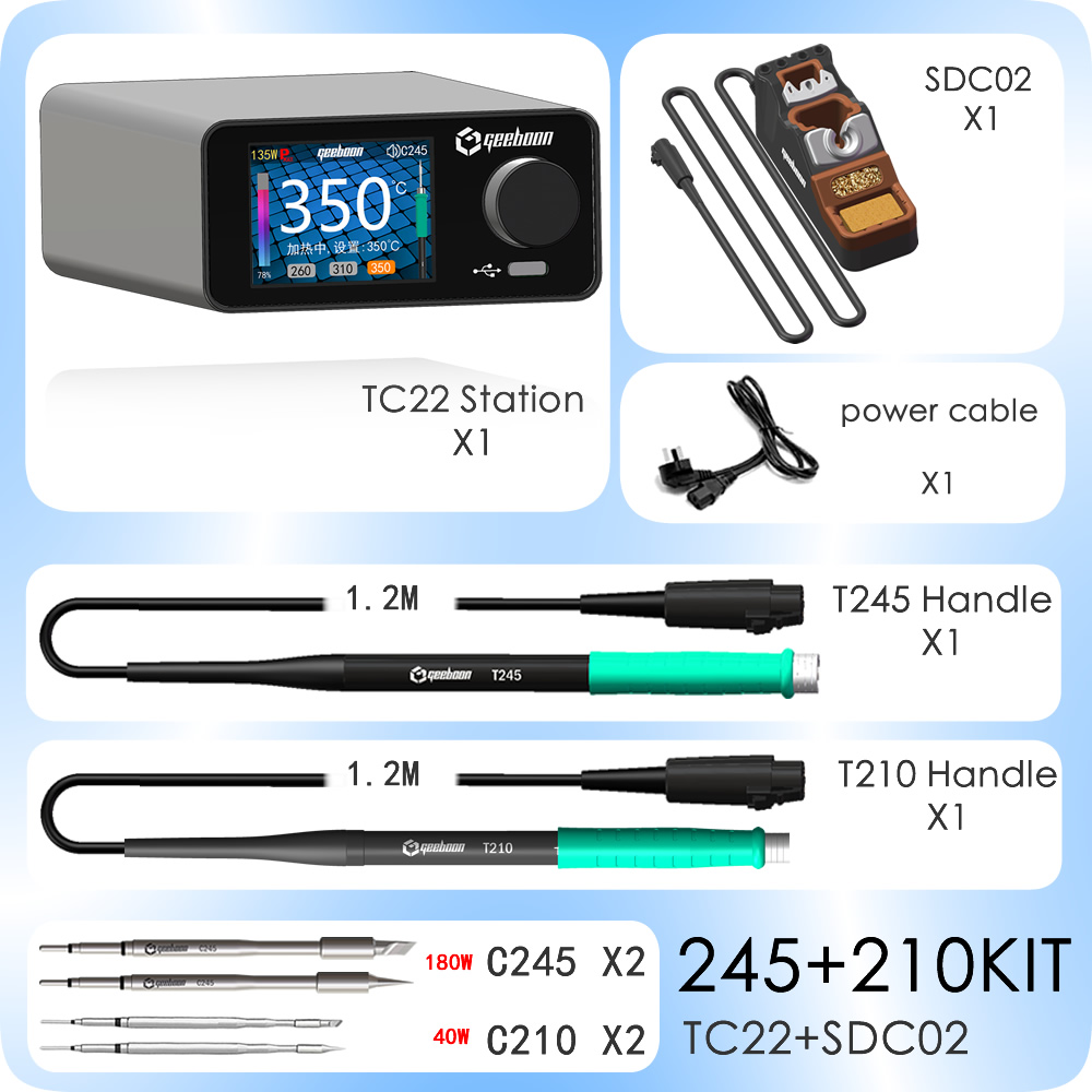 محطة لحام GEEBOON TC22 مع شاشة - مراجعة C210 Precision Soldering Station وسعره