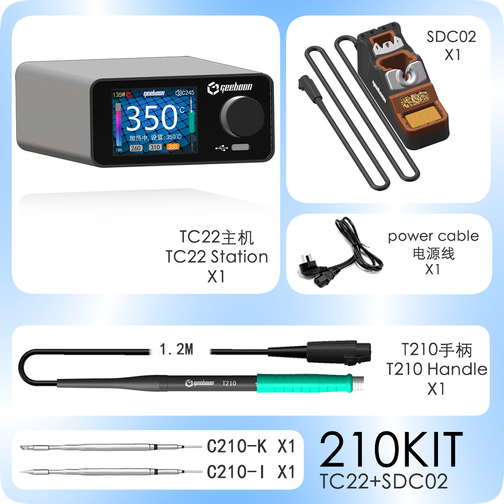 محطة لحام GEEBOON TC22 مع شاشة - مراجعة C210 Precision Soldering Station وسعره